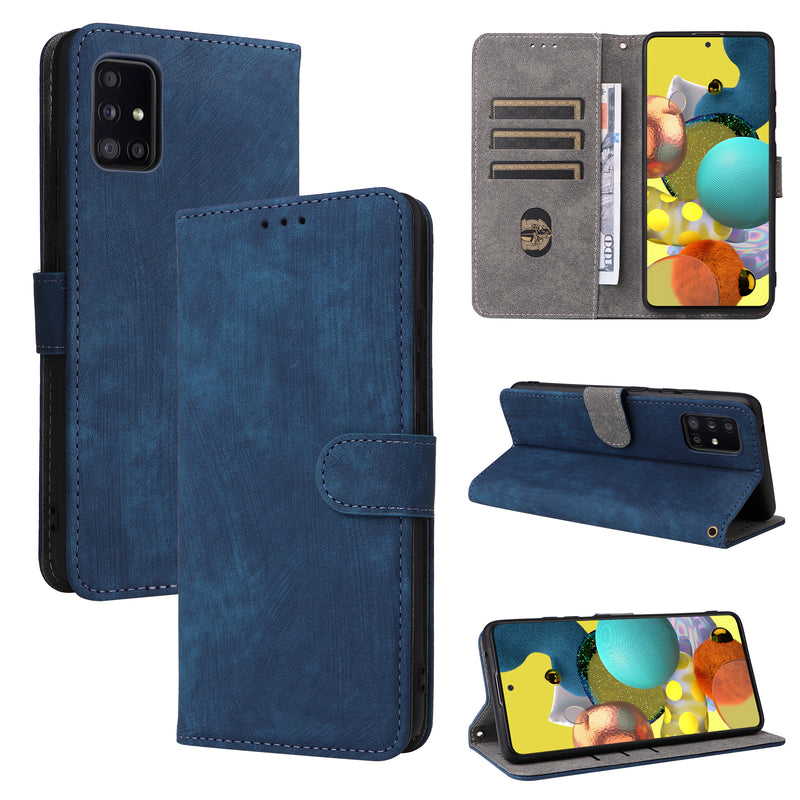 Flip Cover for Samsung Galaxy A51 5G PU Leather Phone Case [RFID Blocking] With Hand Strap