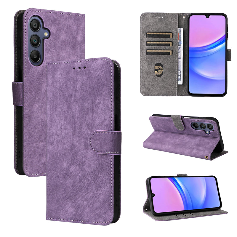Flip Cover for Samsung Galaxy A17 PU Leather Phone Case [RFID Blocking] With Hand Strap