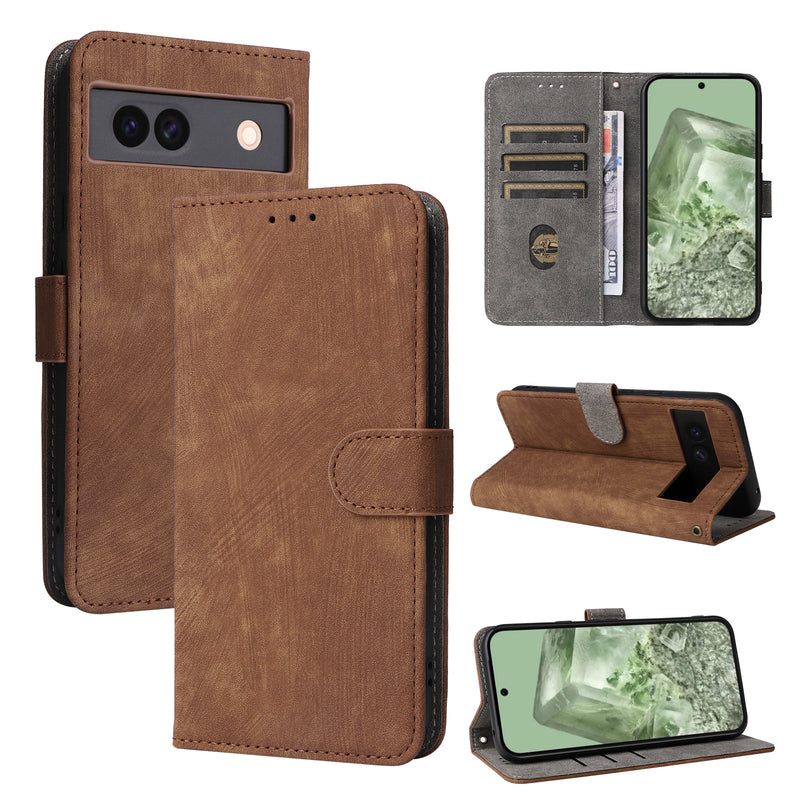 Flip Cover for Google Pixel 8a PU Leather Phone Case RFID Blocking With Hand Strap