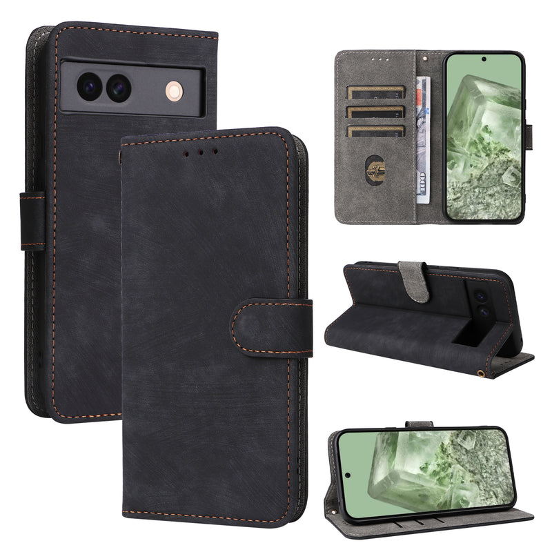 Flip Cover for Google Pixel 8a PU Leather Phone Case RFID Blocking With Hand Strap