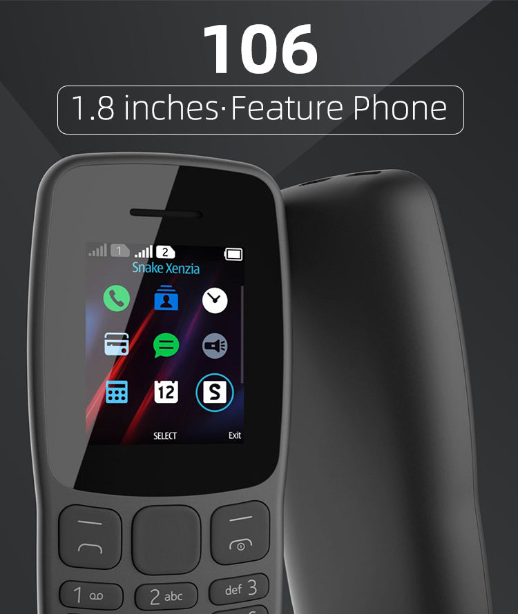 Feature Phone 1.77" Display 800mAh Battery Dual SIM Dual Standby Strong Torch MP3 MP4 FM Radio Bluetooth GPRS
