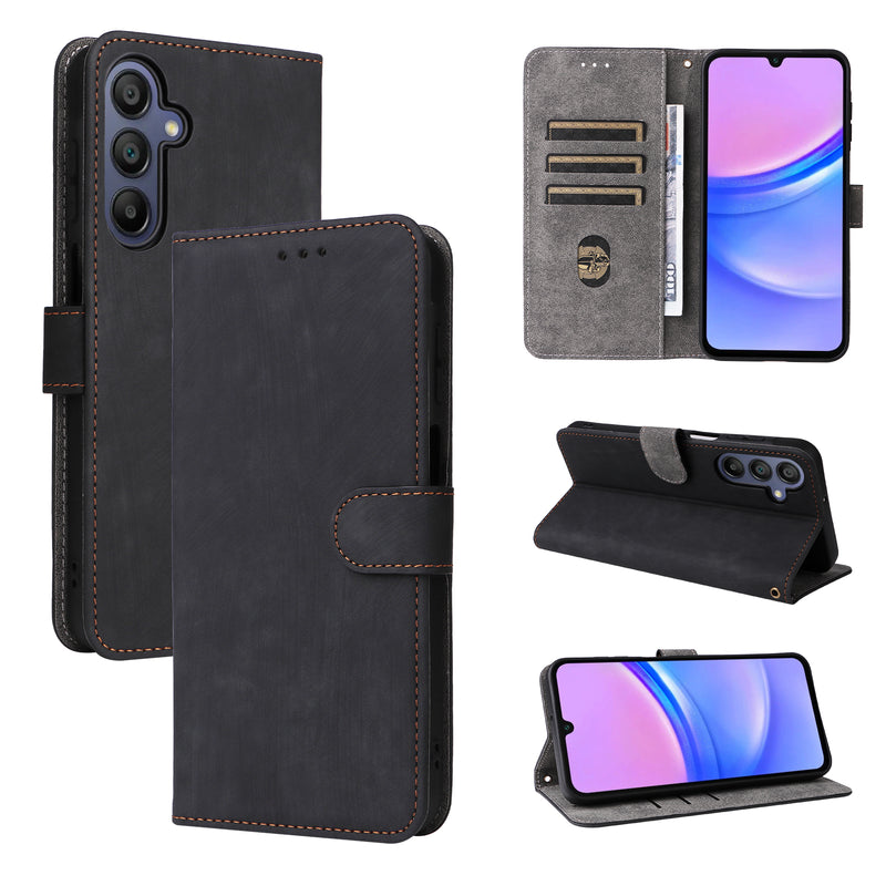 Flip Cover for Samsung Galaxy A16 PU Leather Phone Case [RFID Blocking] With Hand Strap