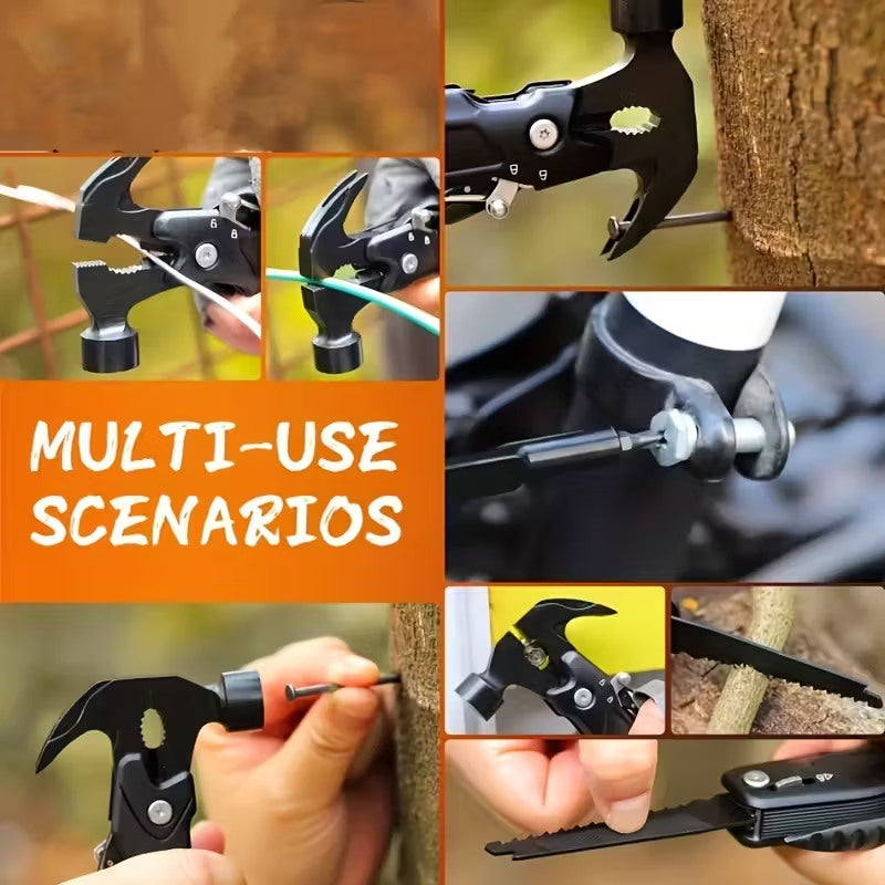 12-in-1 Hammer Multi-Tool – Pliers, Screwdrivers & More | Rust-Resistant