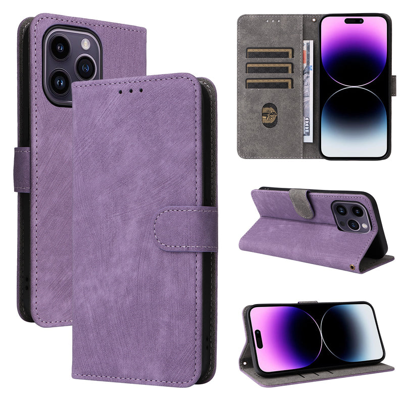 Flip Cover for iPhone 14 Pro Max PU Leather Phone Case RFID Blocking With Hand Strap