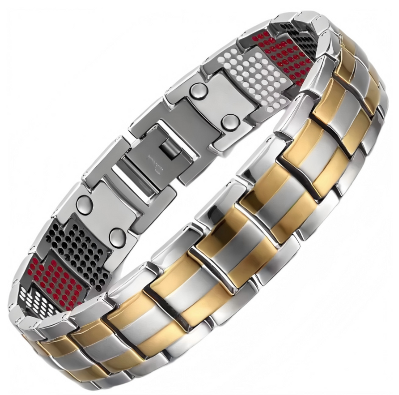 IPSTYLE Men's Bracelet Magnetic Therapy Wristband Premium Pure Titanium