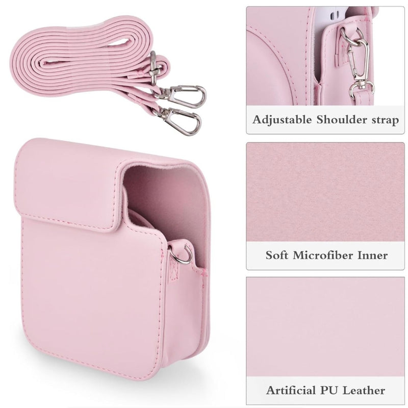 PU Leather Camera Case for Fujifilm Instax Mini 12 with Adjustable Strap