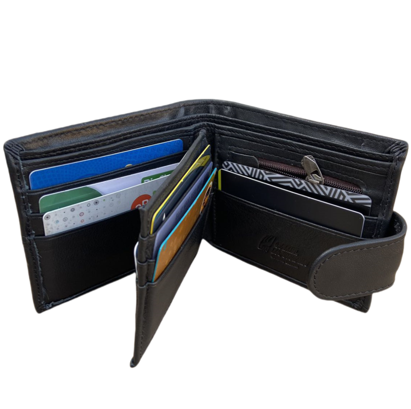 IPSTYLE Men's Wallet Genuine Leather Bifold Wallet for 11 Cards