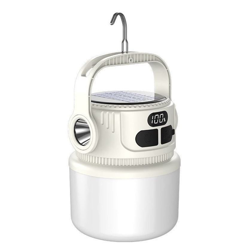 LED Camping Lamp Solar & USB Dual Light Source for Outdoor Garden BBQ