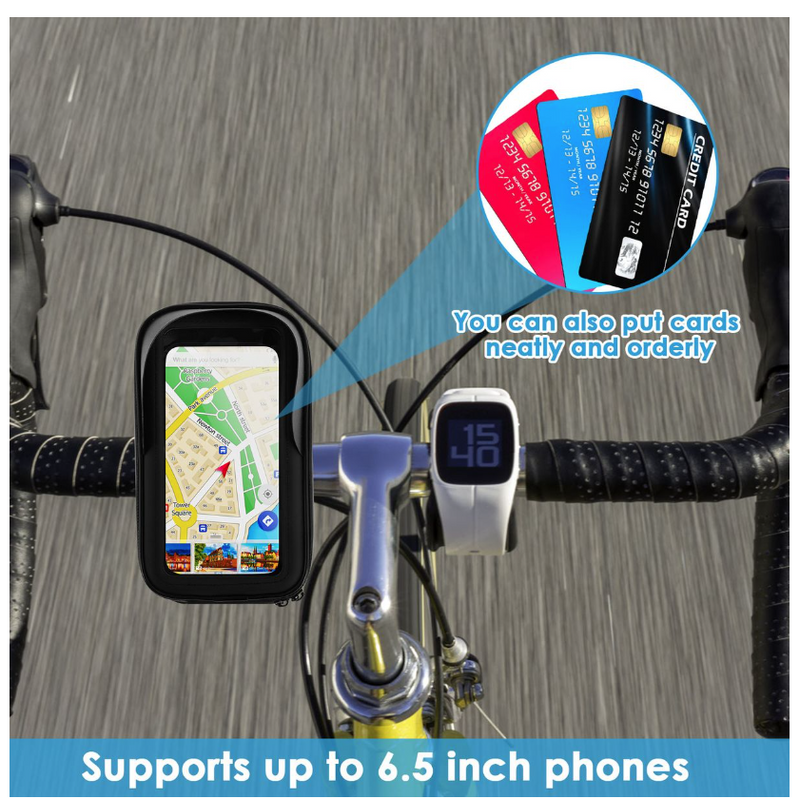 Bike Phone Holder Bag Waterproof Motorcycle Handlebar Bag Phone Mount - Handlebars