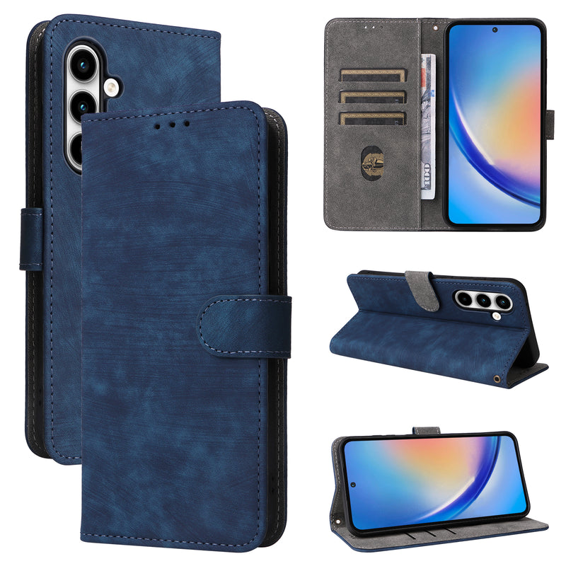 Flip Cover for Samsung Galaxy A35 PU Leather Phone Case [RFID Blocking] With Hand Strap