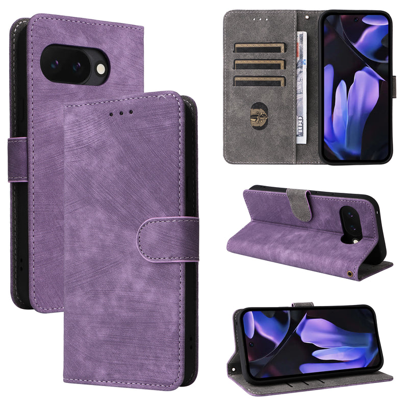 Flip Cover for Google Pixel 9a PU Leather Phone Case RFID Blocking With Hand Strap