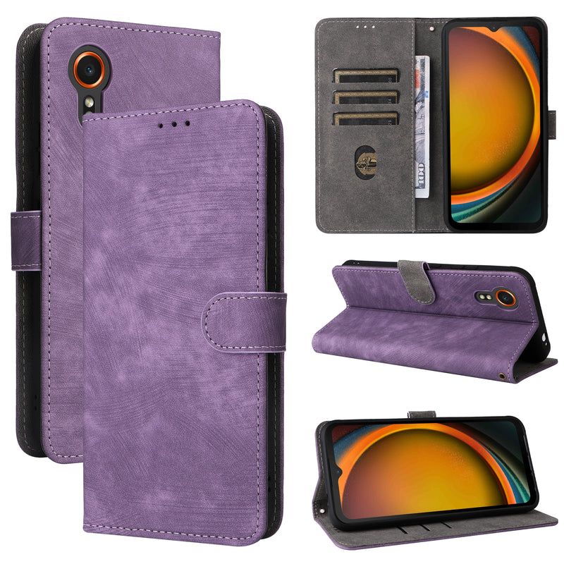 Flip Cover for Samsung Galaxy XCover7 PU Leather Phone Case [RFID Blocking] With Hand Strap