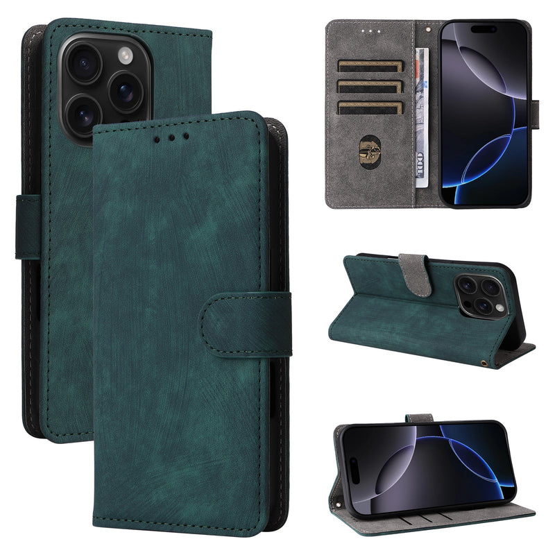 Flip Cover for iPhone 14 Pro PU Leather Phone Case RFID Blocking With Hand Strap