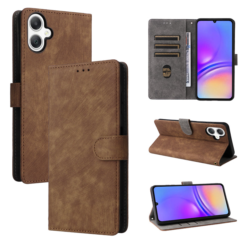 Flip Cover for Samsung Galaxy A06 4G PU Leather Phone Case [RFID Blocking] With Hand Strap