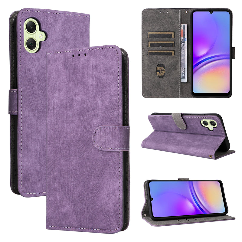 Flip Cover for Samsung Galaxy A05 PU Leather Phone Case [RFID Blocking] With Hand Strap
