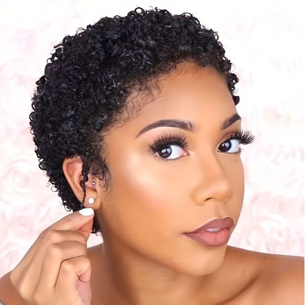 Short Pixie Cut Kinky Wigs