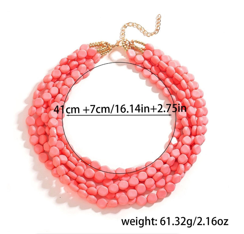Bohemia Fashion Multilayer Beaded Necklace For Woman Vintage Rice Beads