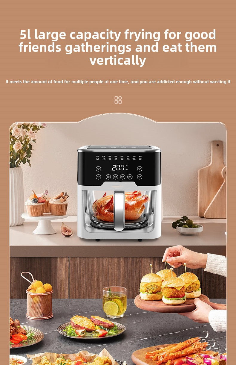 4L Fully Automatic Large-Capacity Air Fryer with Transparent Oven and Microwave Airfryer