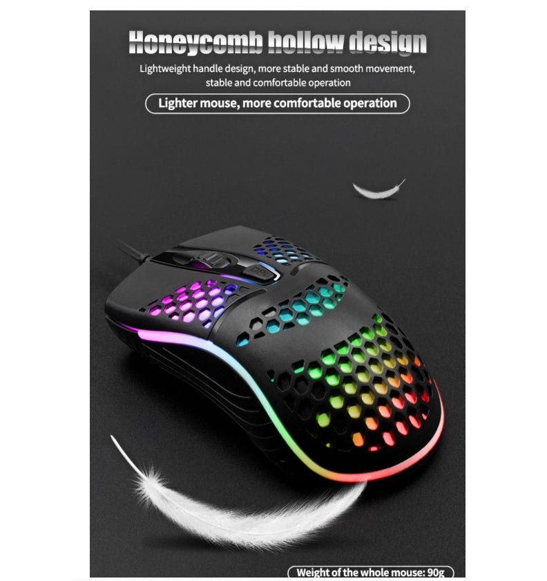 USB Wired Mouse RGB Luminous Gaming Mouse Desktop Laptop Office Computer
