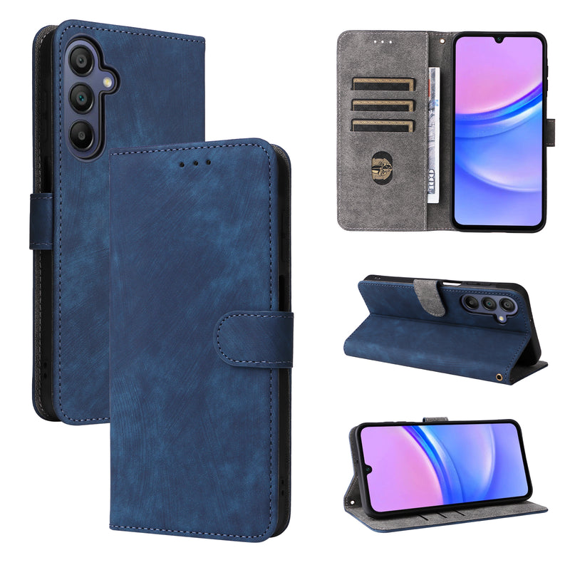 Flip Cover for Samsung Galaxy A16 PU Leather Phone Case [RFID Blocking] With Hand Strap