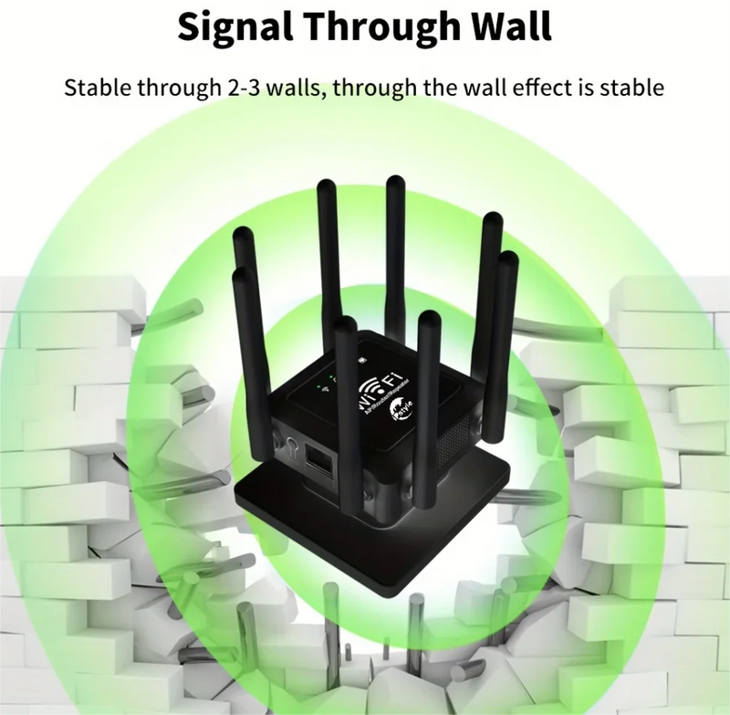 WiFi Extender Repeater 8 Antennas 2.4G Amplifier Router Network