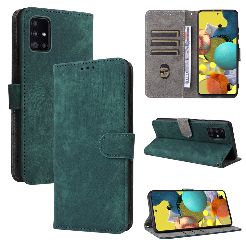 Flip Cover for Samsung Galaxy A51 5G PU Leather Phone Case [RFID Blocking] With Hand Strap
