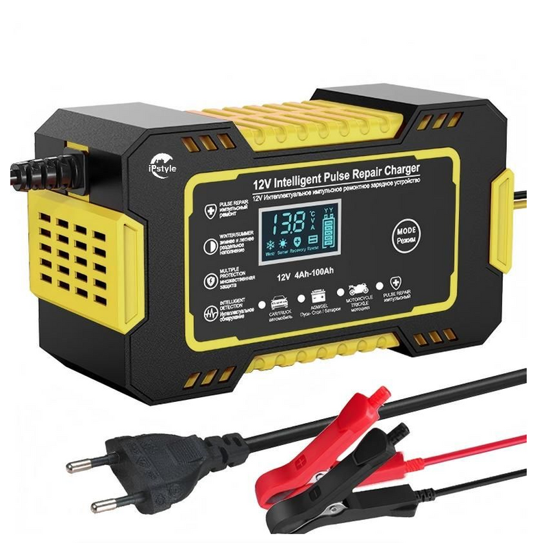 Car Battery Charger 12V 6A Pulse Repair LCD Display Smart Fast Charger