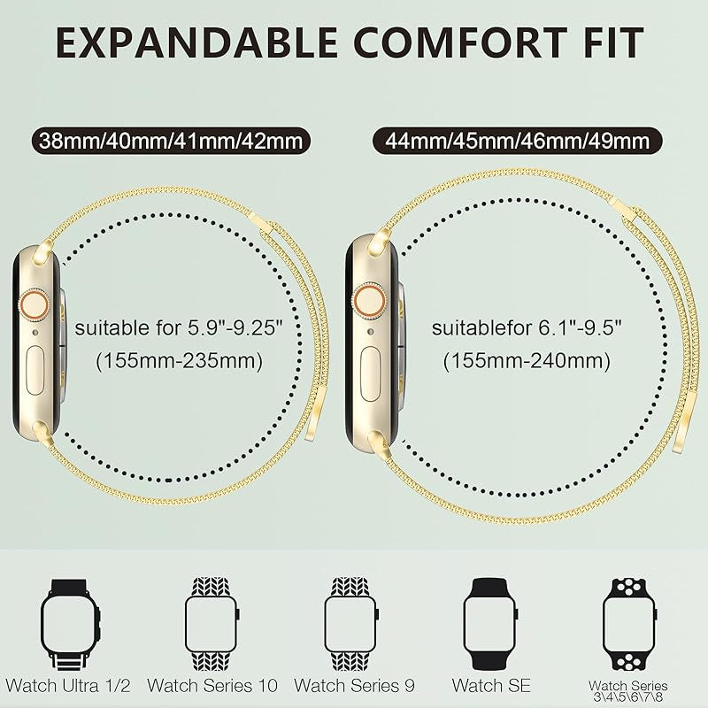 Stainless Steel Band Compatible with Apple Watch 38/40/41/42/44/45/46/49mm
