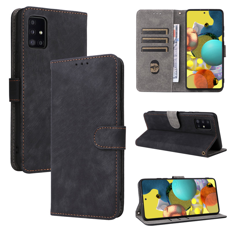 Flip Cover for Samsung Galaxy A51 5G PU Leather Phone Case [RFID Blocking] With Hand Strap