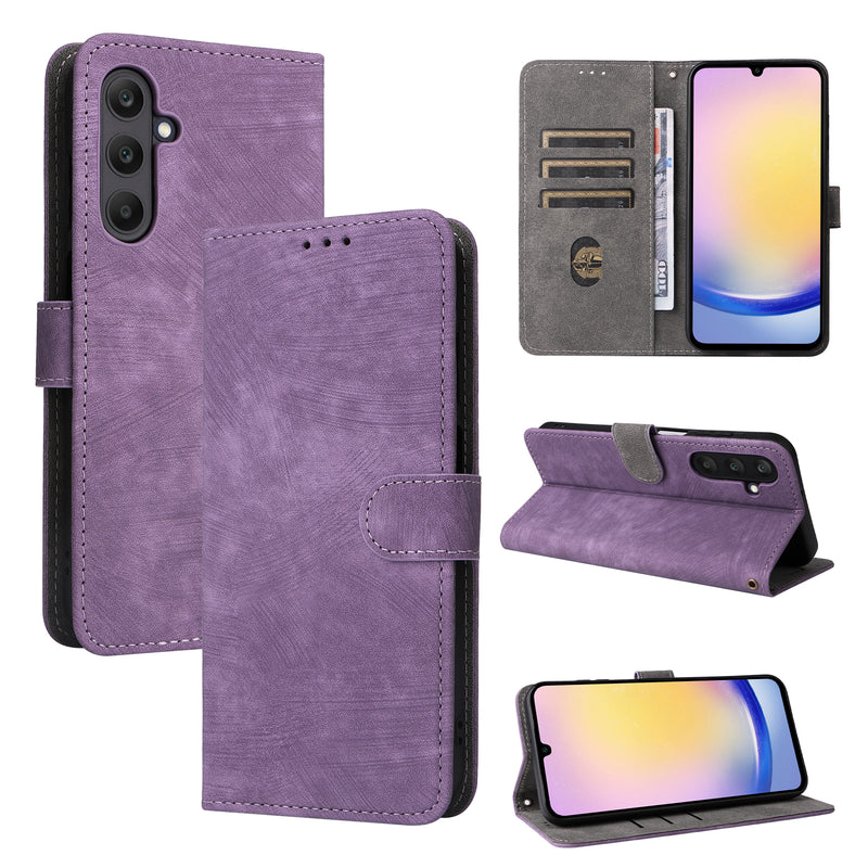 Flip Cover for Samsung Galaxy M55 PU Leather Phone Case [RFID Blocking] With Hand Strap