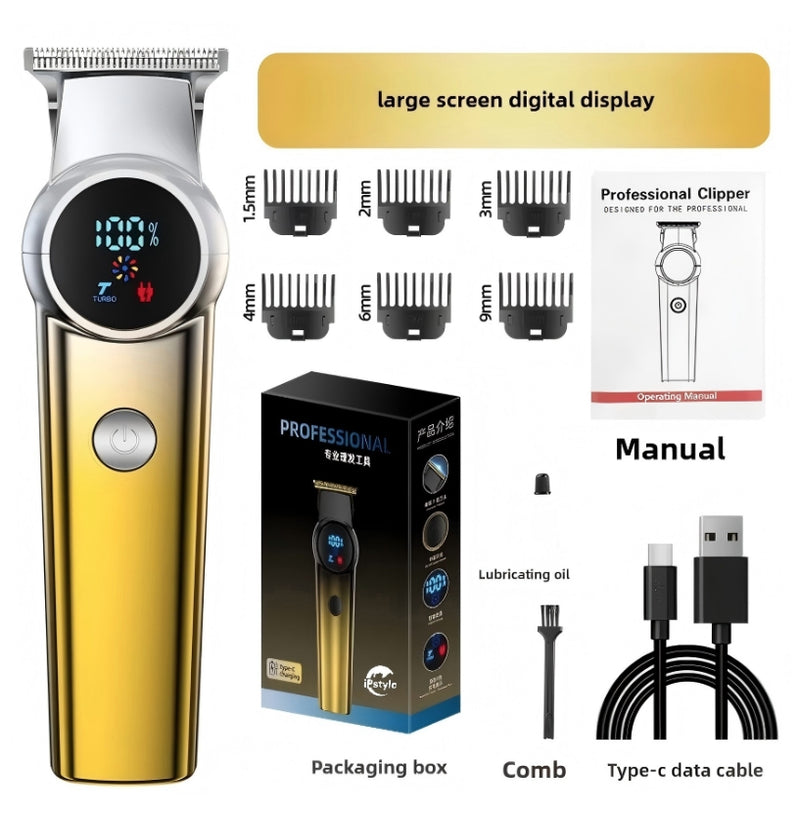 IPSTYLE Electric Hair Clipper Rechargeable Digital Display Trimmer for Men
