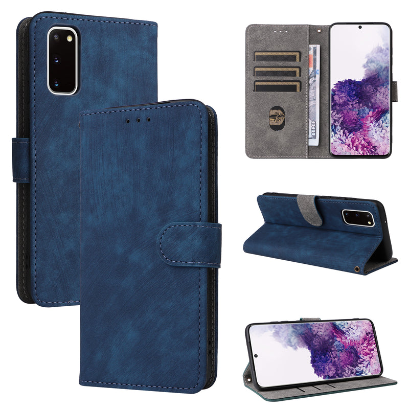 Flip Cover for Samsung Galaxy S20/S20 Plus/S20 FE PU Leather Phone Case [RFID Blocking] With Hand Strap
