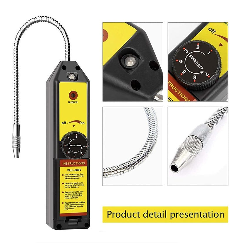 IPSTYLE Leak Detector WJL-6000 Portable Refrigerant Gas Leak Detector HVAC