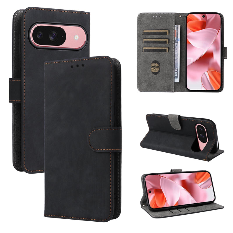 Flip Cover for Google Pixel 10 PU Leather Phone Case RFID Blocking With Hand Strap