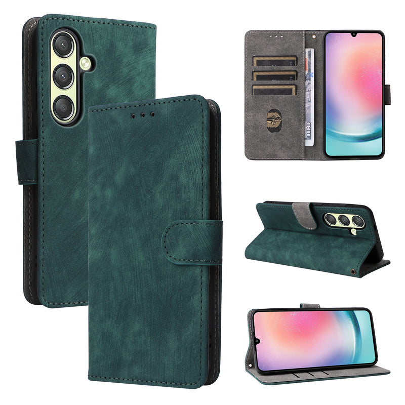 Flip Cover for Samsung Galaxy S24 Plus PU Leather Phone Case [RFID Blocking] With Hand Strap