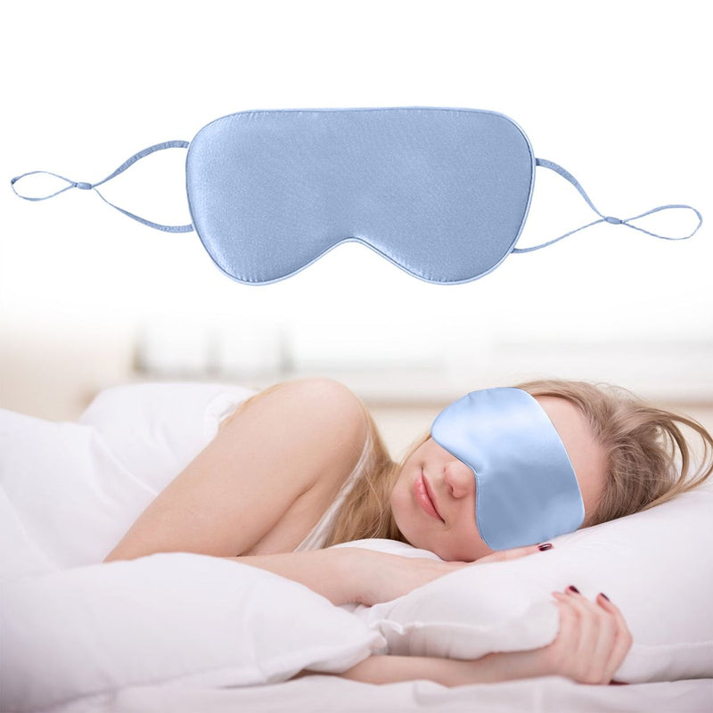 Sleep Mask for Side Sleepers, Soft Silk Eye Mask with Adjustable Strap