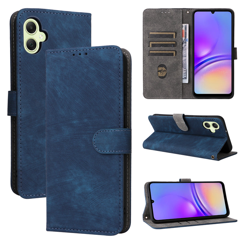 Flip Cover for Samsung Galaxy A05 PU Leather Phone Case [RFID Blocking] With Hand Strap