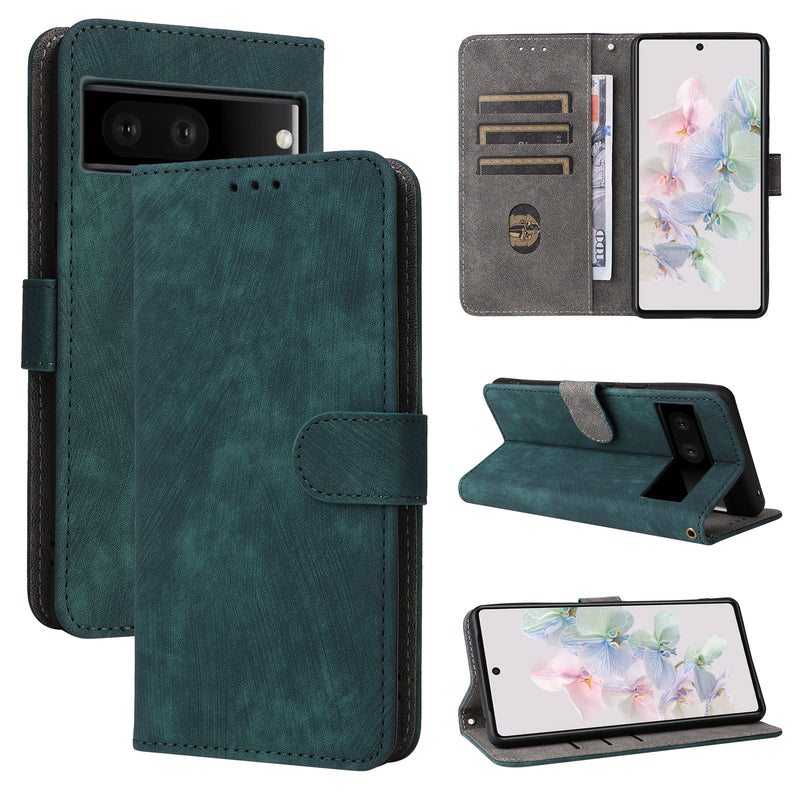 Flip Cover for Google Pixel 7 PU Leather Phone Case RFID Blocking With Hand Strap