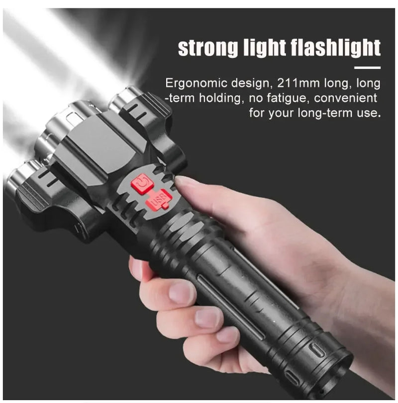 3 LED Flashlight Strong Waterproof Outdoor Camping Bike Light