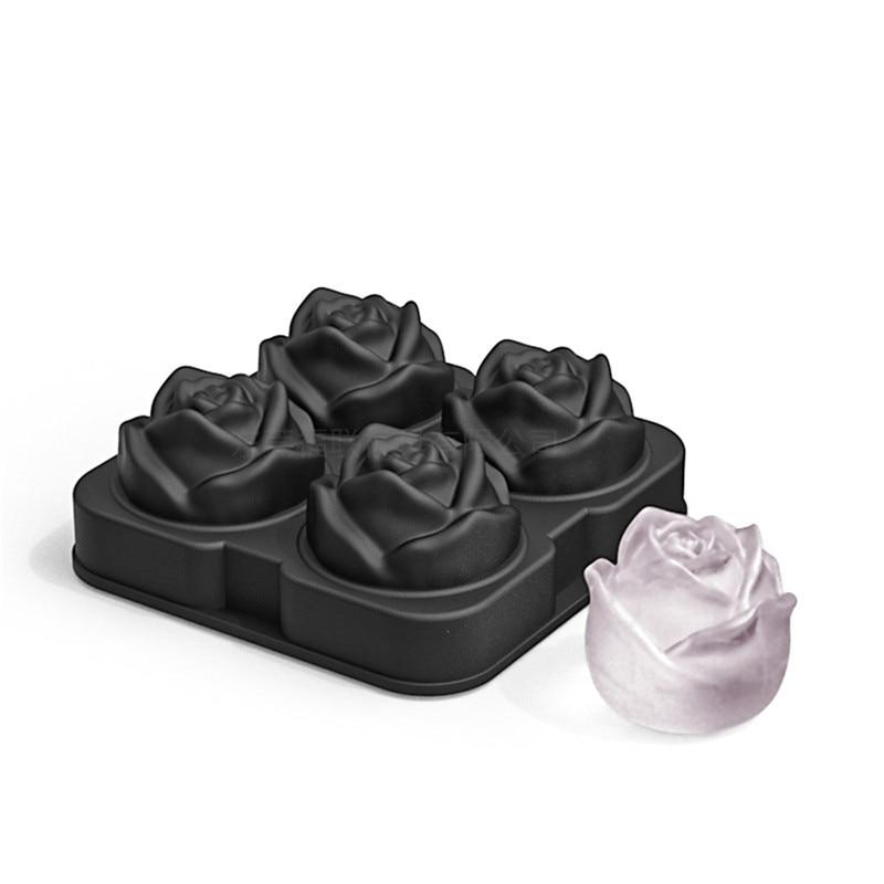 Ice Cube Shape with Rose Flower Cocktail Shape Ice Cream Mix