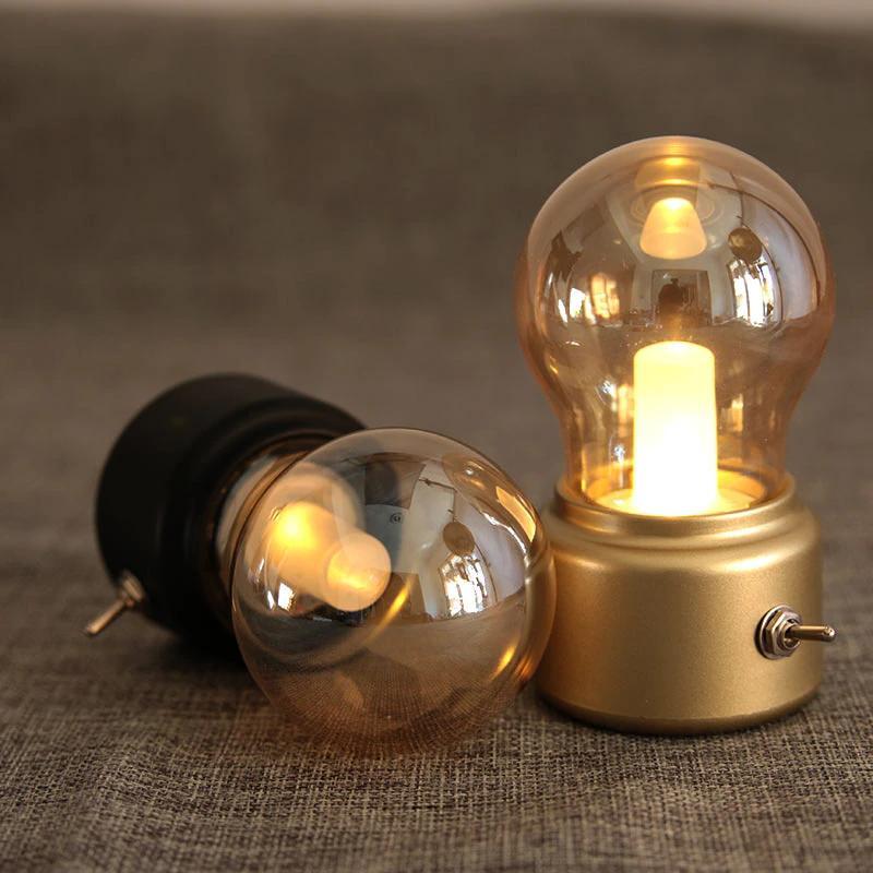 Vintage Lamp LED Night Light Bulb USB Battery