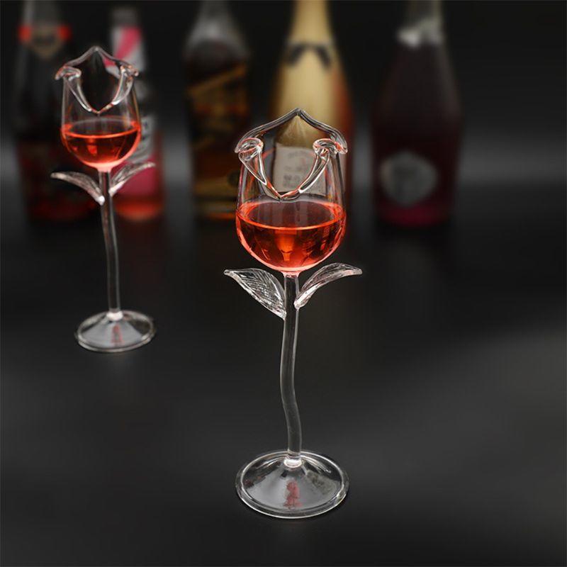 Red wine glasses 100ml rose flower