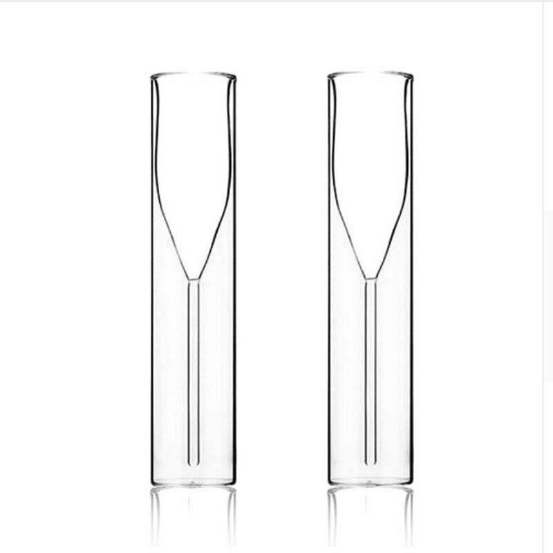 Double wall glass flute for champagne