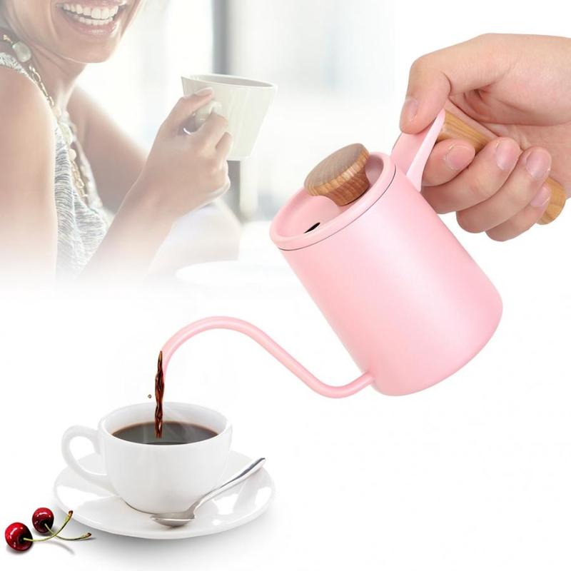 350ml Stainless Steel Coffee coffee pot with wooden accents