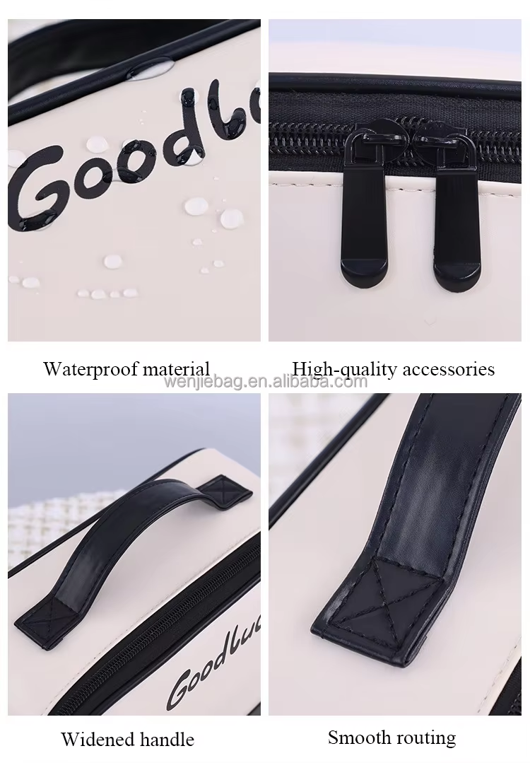 Brushes Travel Size Square Makeup Organizer Case Zipper PU Chic Two Tone Style Multiple Pockets Waterproof Portable Cosmetic