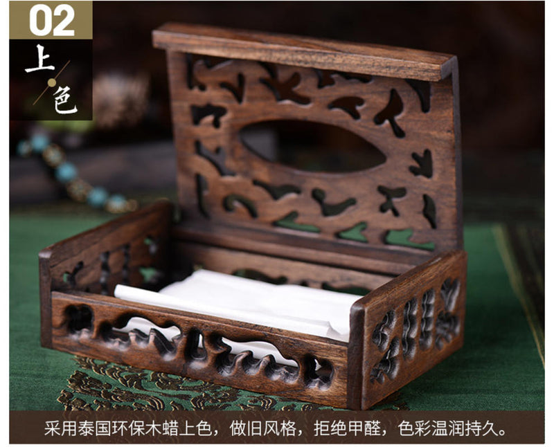 European Retro Style Thai Creative Living Room Wooden Napkin Box