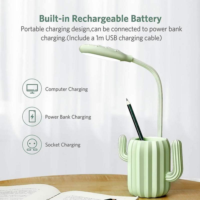 Cactus Creative Desk Lamp Crew Pen Luminous Nightlight Adjustable Brig