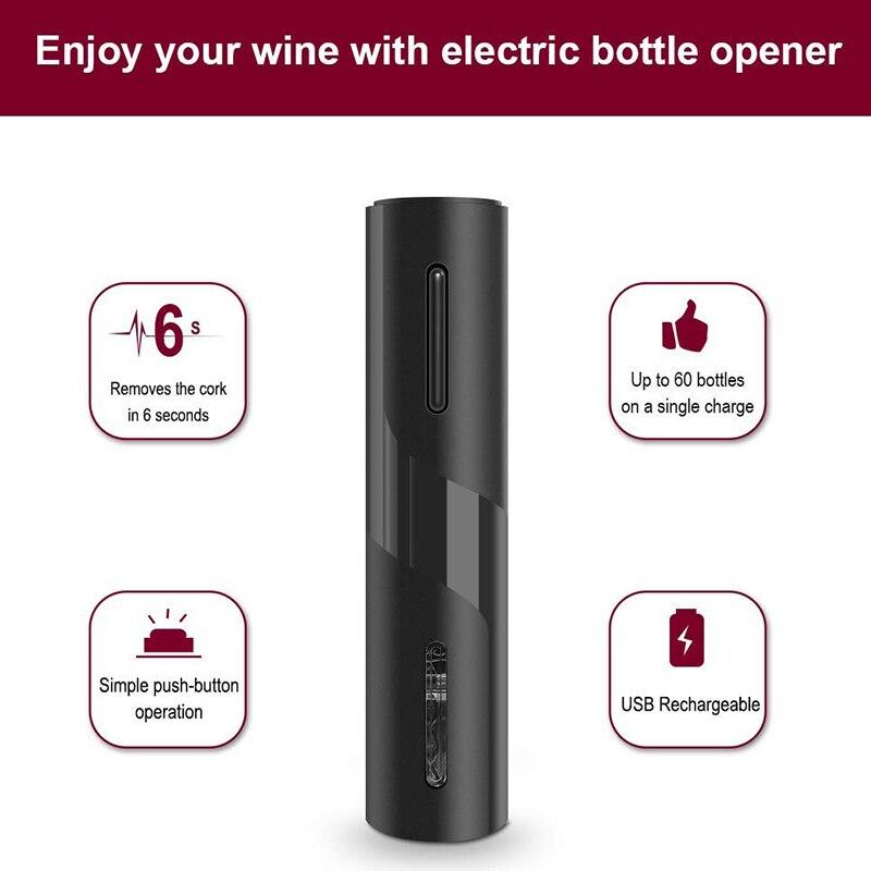 Electric Wine Opener Battery Wine Bottle Opener with Film and USB Char