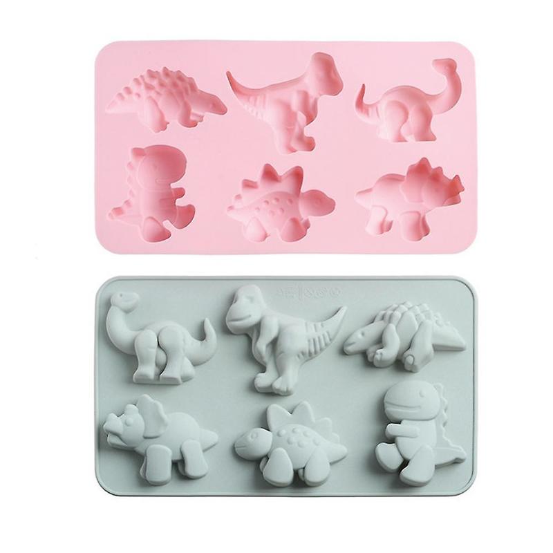 6 Holes Cute Dinosaur Silicone Soap Mold For Chocolate Cake