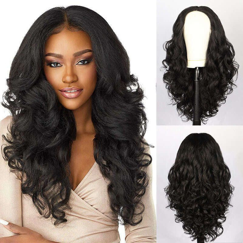 Synthetic Full Water Wave Wig For Women Yaki Fluffy Hair